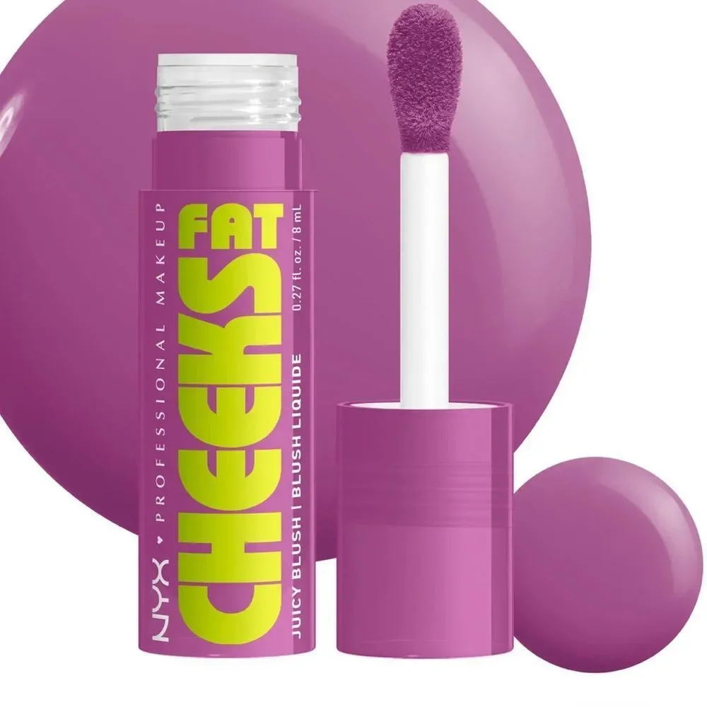 🦋 NYX BLUEBERRY BURST-COOL PURPLE Fat Cheeks Juicy Dewy Liquid Blush New FullSz